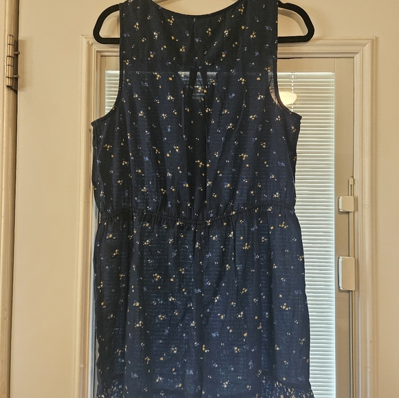 True Craft Navy XL Blue Floral Sleeveless Dress - Picture 6 of 7